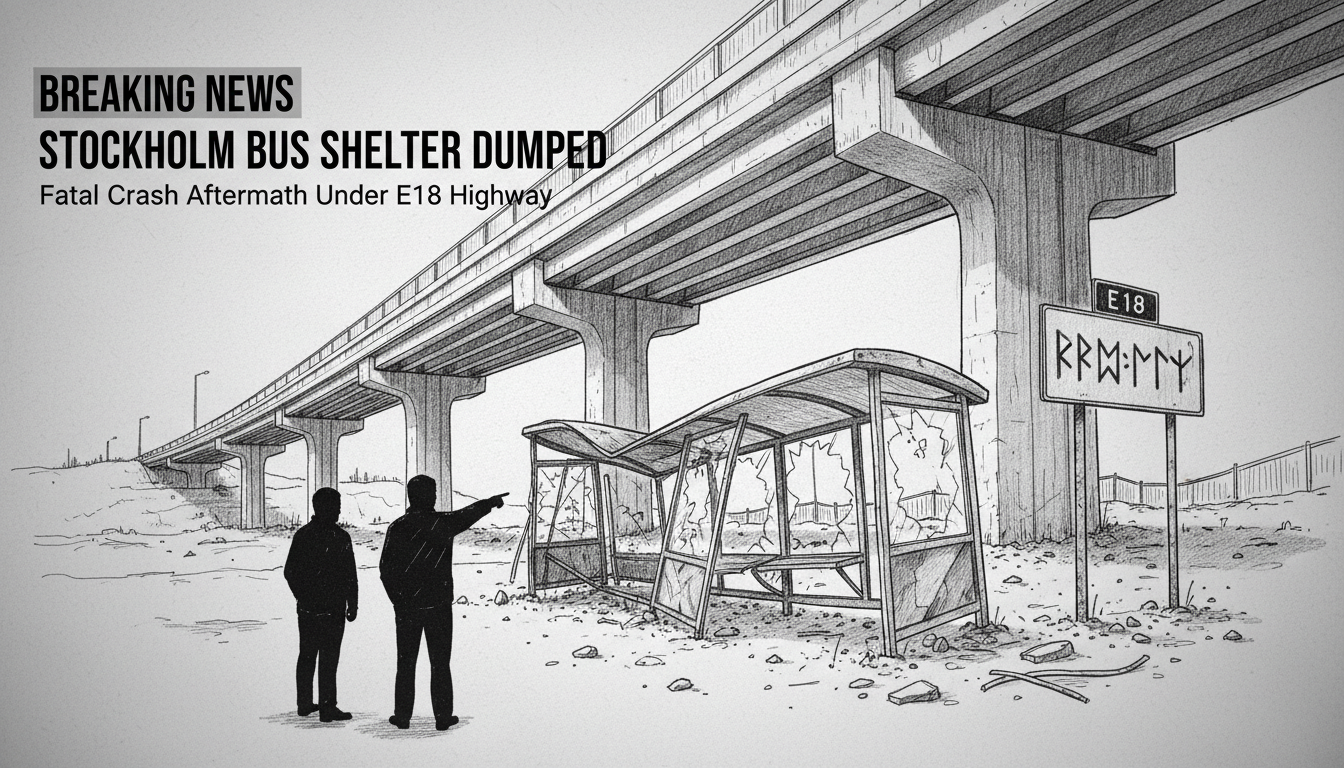 Stockholm Bus Shelter from Fatal Crash Found Dumped Under Highway