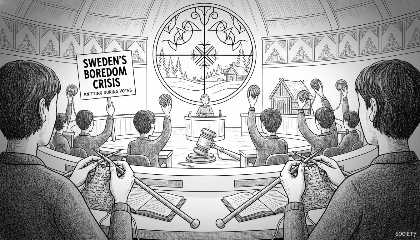 Sweden's Council Boredom Crisis: Knitting During Votes