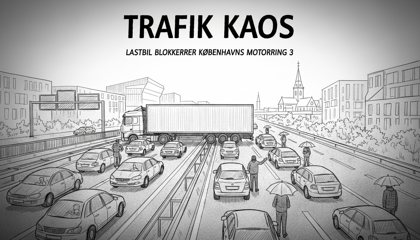 Truck Halts Copenhagen's Motorring 3: Traffic Chaos