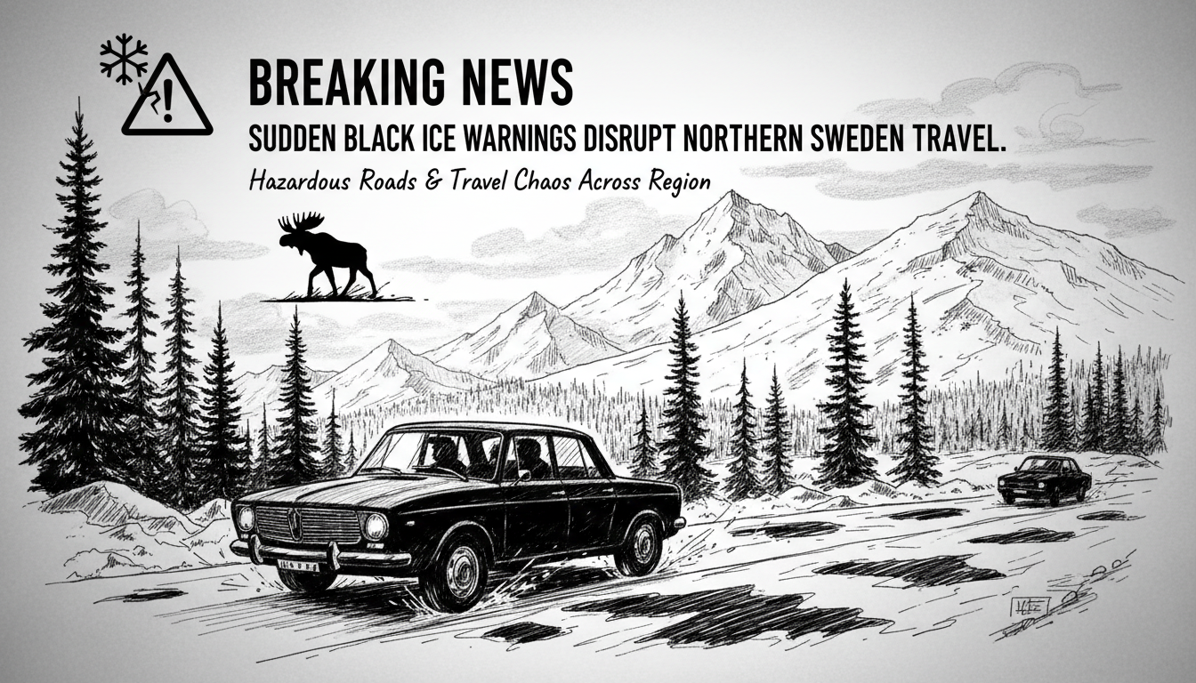 Sudden Black Ice Warnings Disrupt Northern Sweden Travel