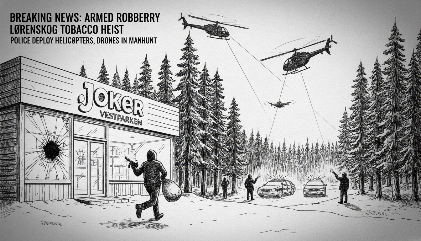 Armed Robbery at Lørenskog Convenience Store Targets Tobacco Products