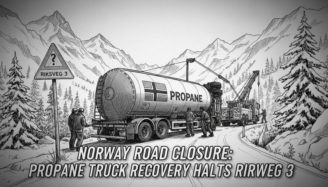 Norway Road Closure: Propane Truck Recovery Halts Riksveg 3