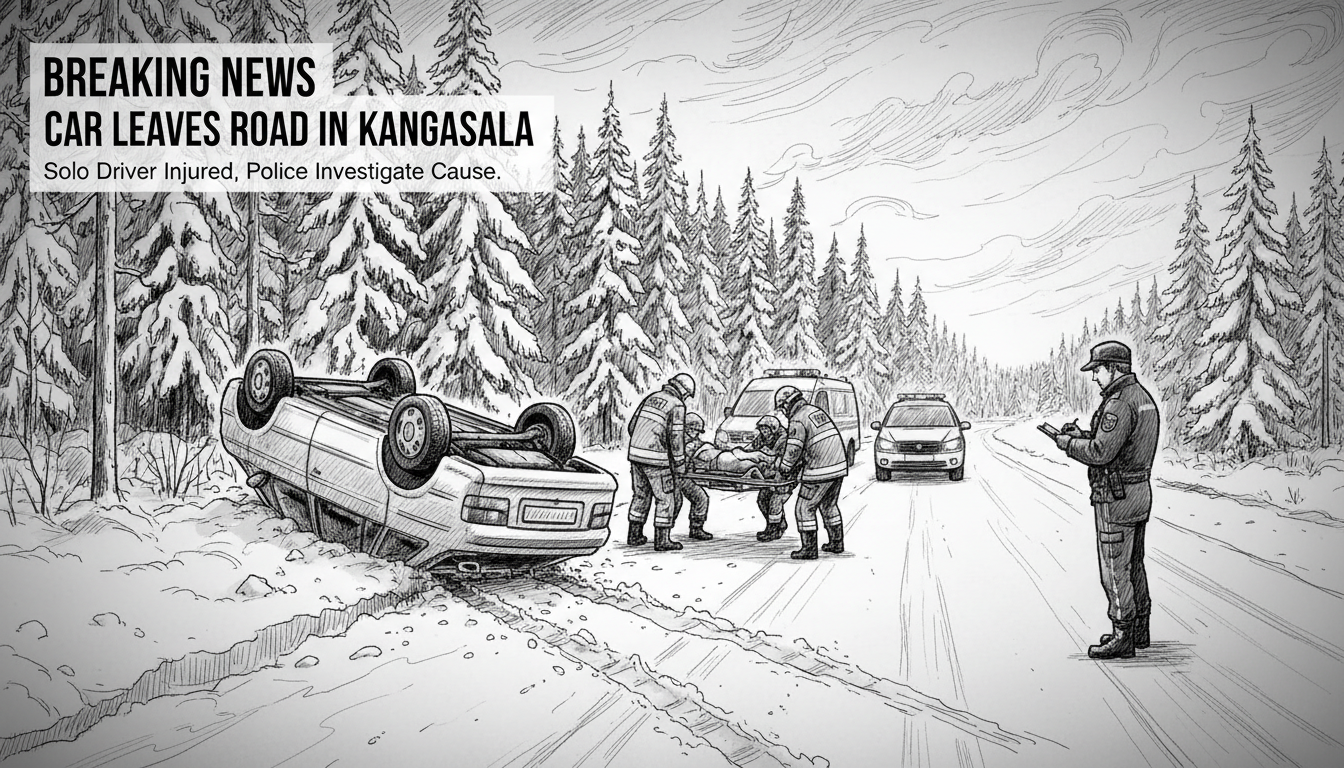 Car Leaves Road in Kangasala Traffic Incident