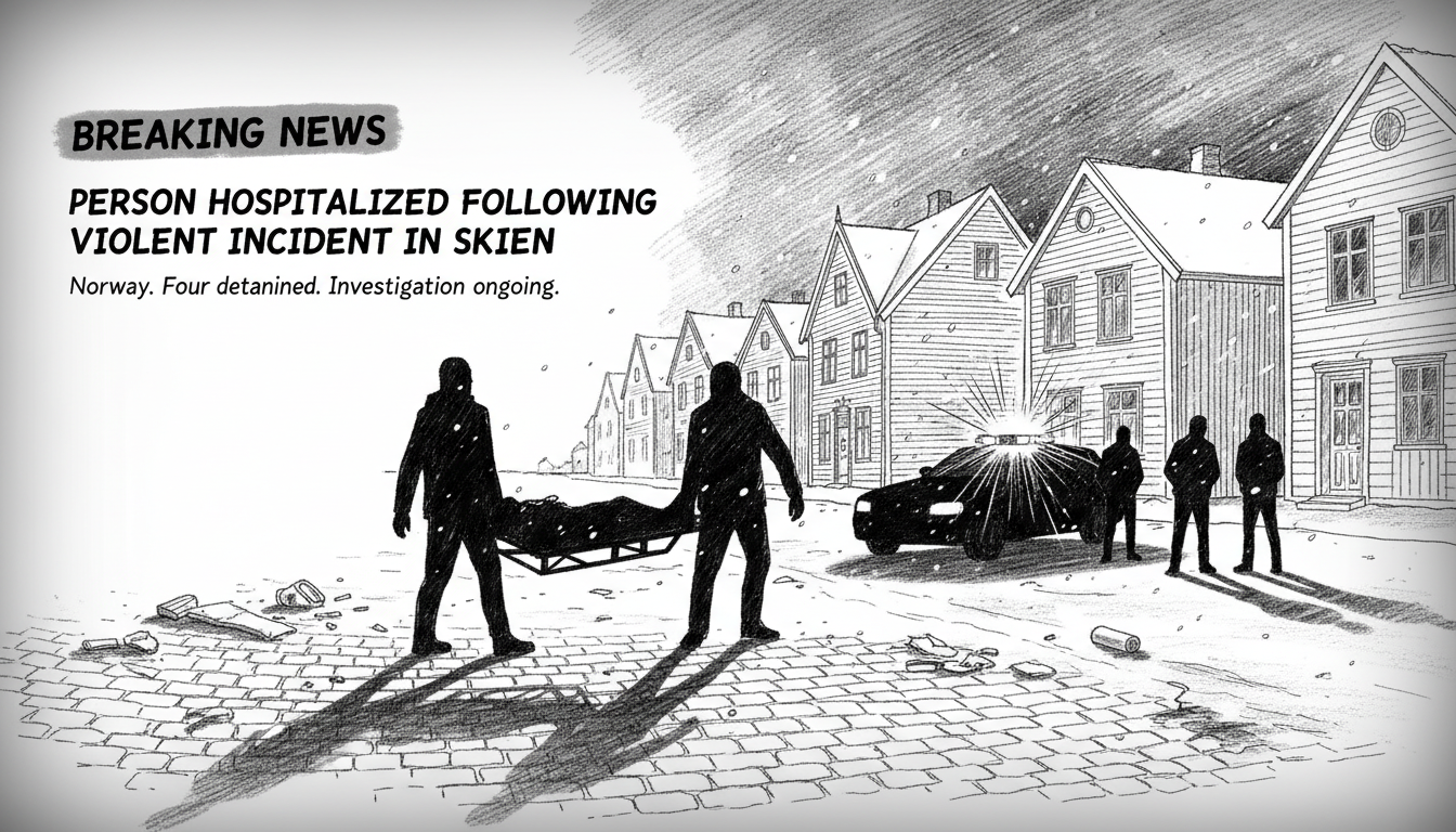Person Hospitalized Following Violent Incident in Skien