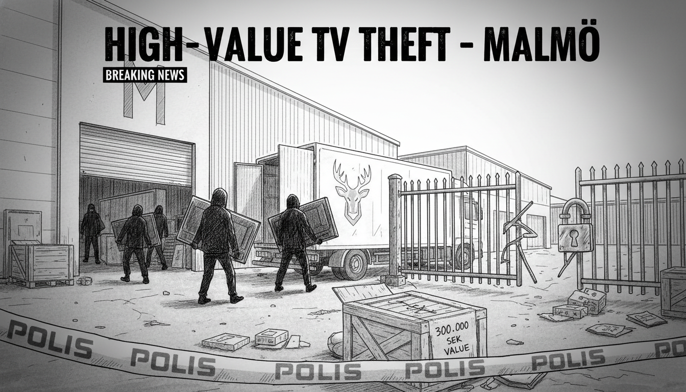 High-Value Television Theft in Malmö Warehouse