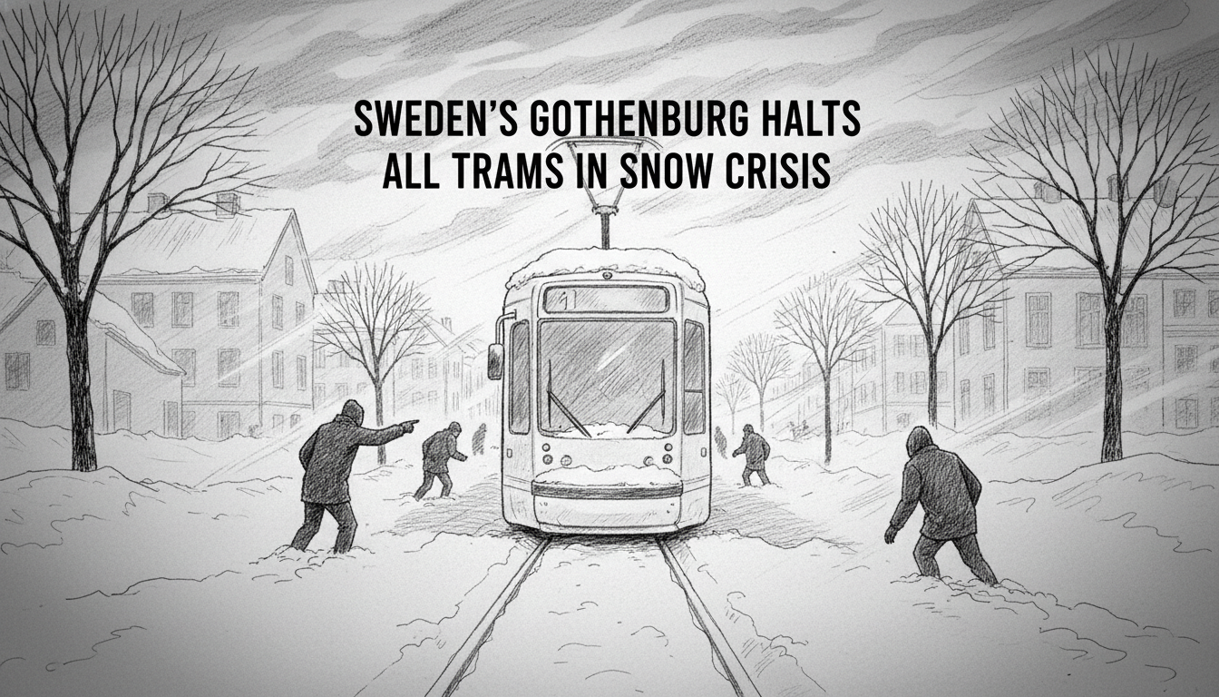Sweden's Gothenburg Halts All Trams in Snow Crisis