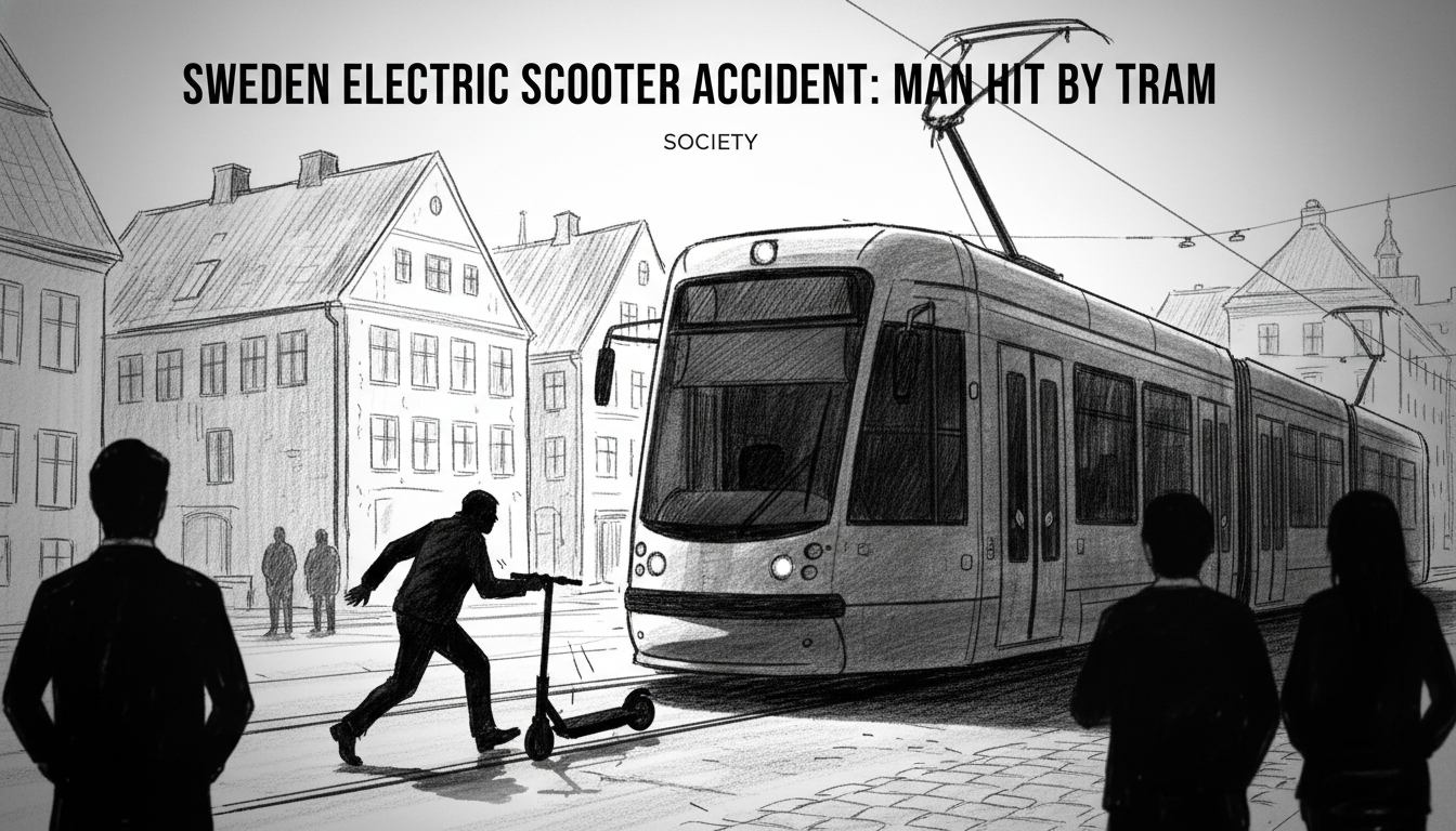 Sweden Electric Scooter Accident: Man Hit by Tram