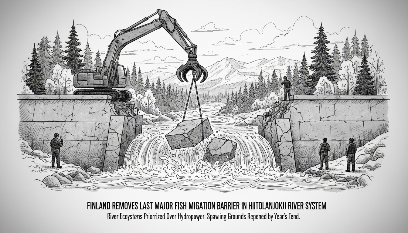 Finland Removes Last Major Fish Migration Barrier in Hiitolanjoki River System