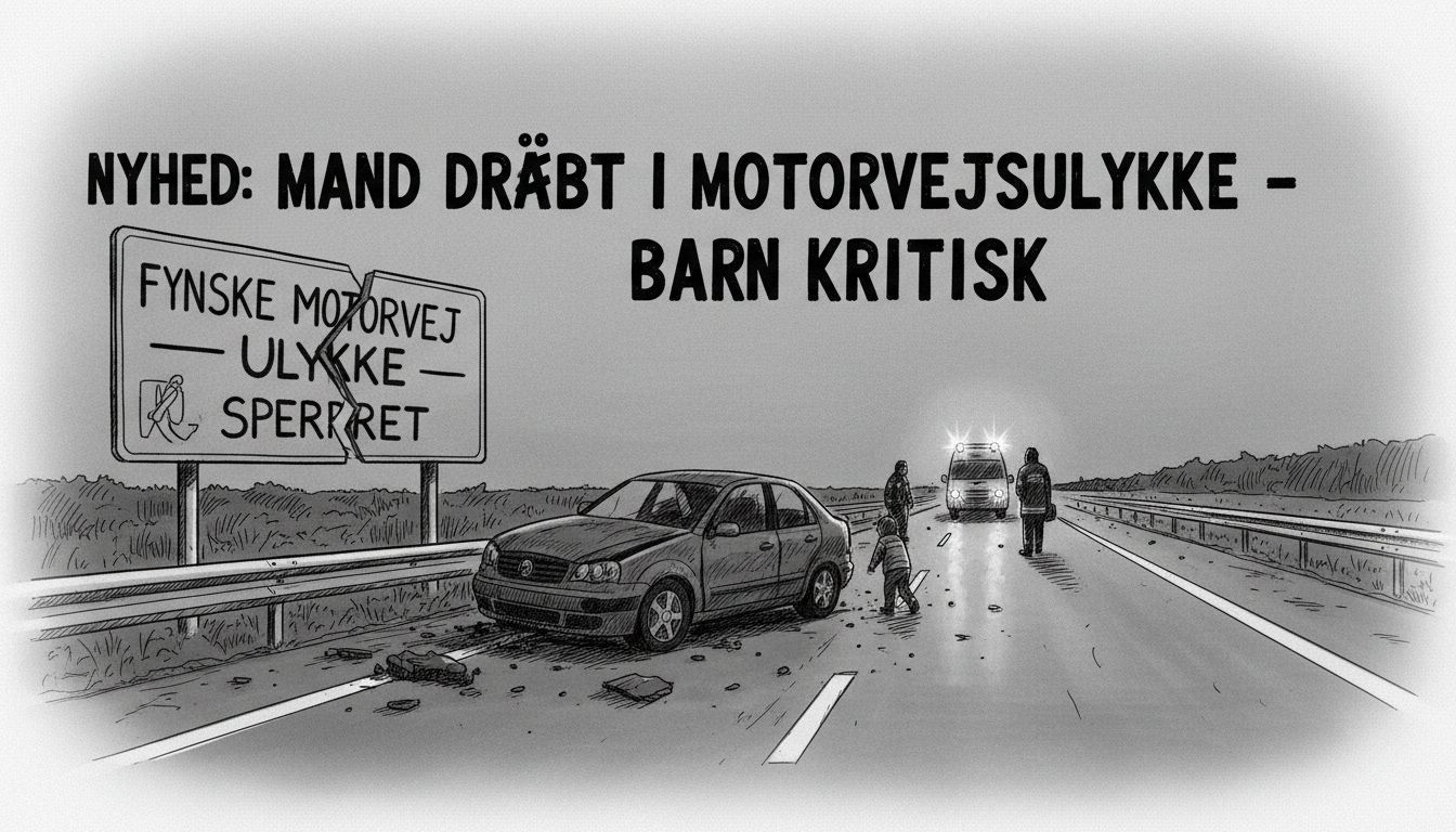 Man Killed in Highway Accident on Fyn – Child in Critical Condition