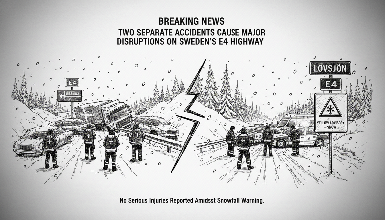 Two Separate Accidents Cause Major Disruptions on Sweden's E4 Highway