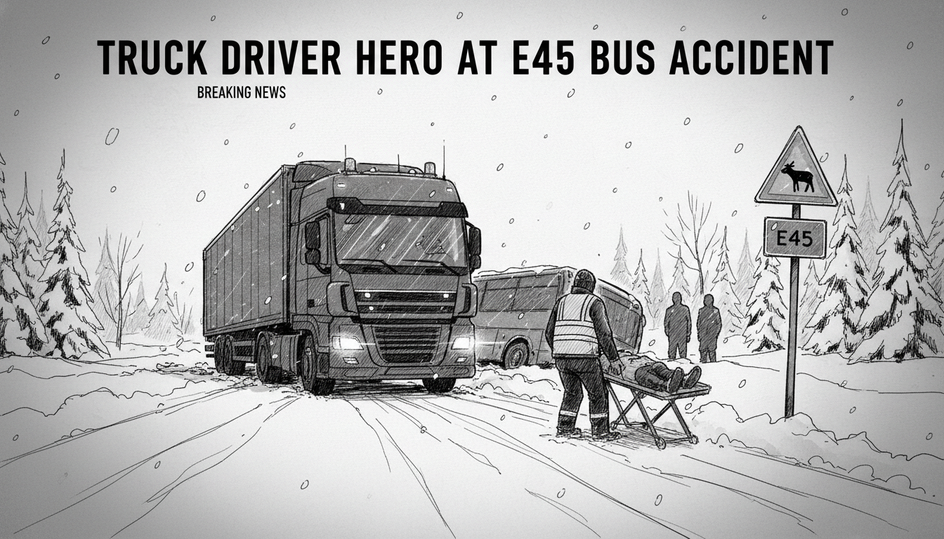 Truck Driver Among First Responders at E45 Bus Accident
