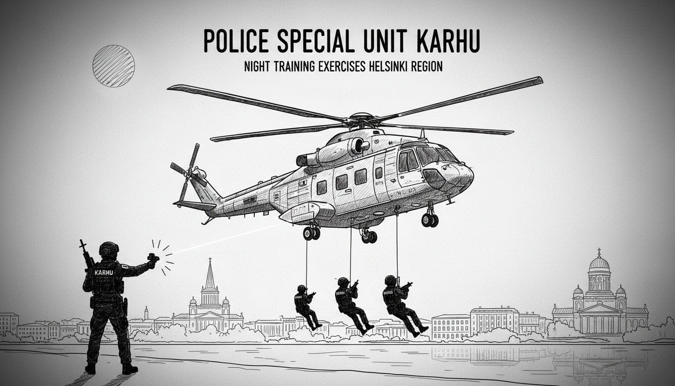 Police Special Unit Karhu Conducts Night Training Exercises in Helsinki Region