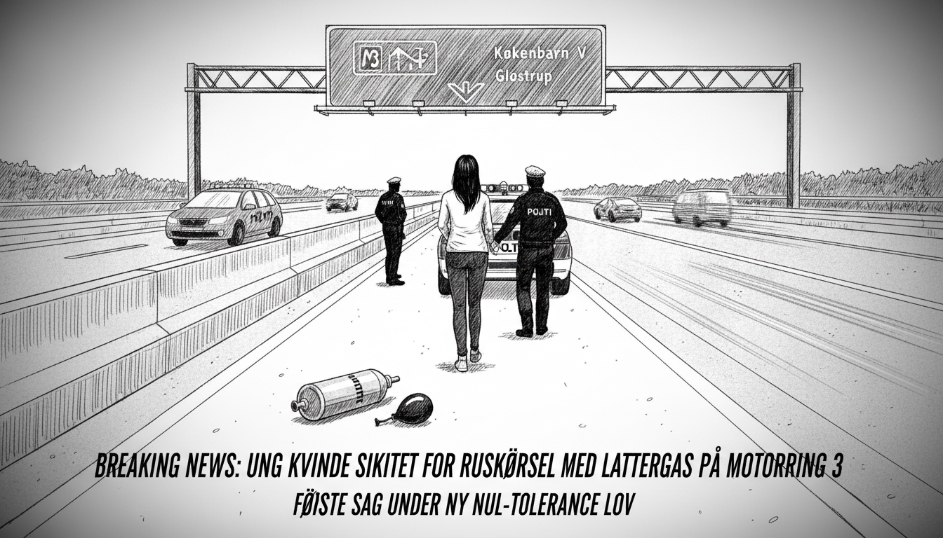 Young woman charged with nitrous oxide driving on Copenhagen highway