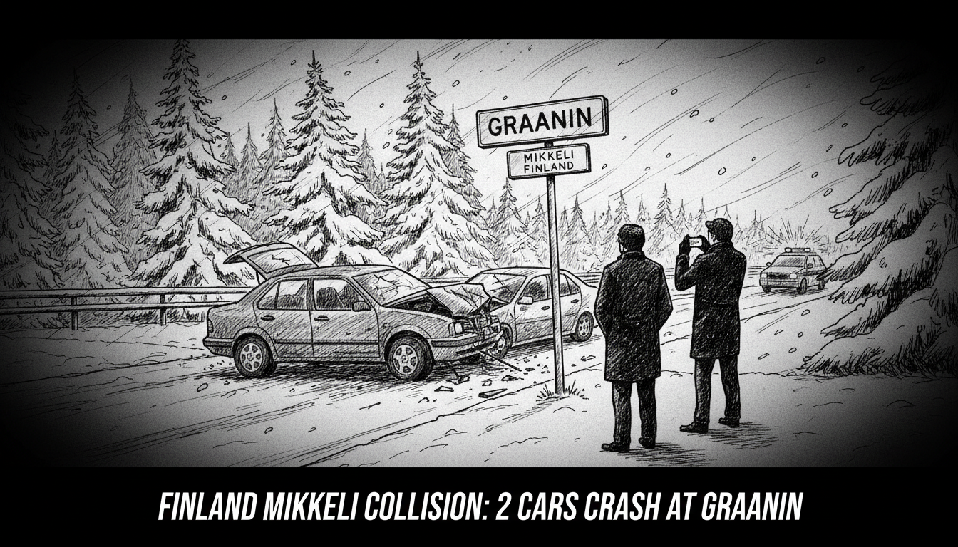 Finland Mikkeli Collision: 2 Cars Crash at Graanin