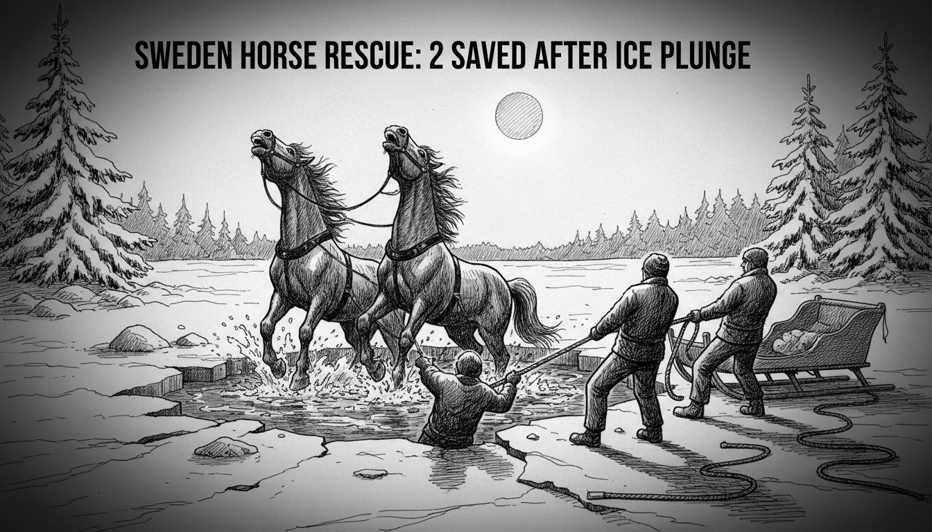 Sweden Horse Rescue: 2 Saved After Ice Plunge