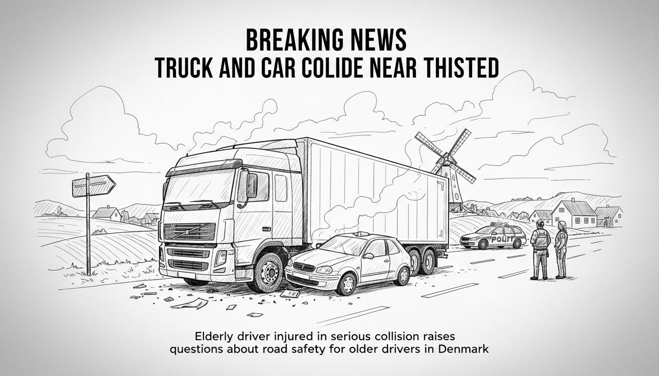 Truck and Car Collide in Serious Accident Near Thisted