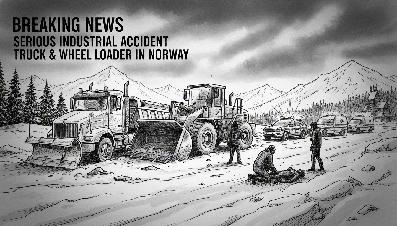 Serious Industrial Accident Involving Truck and Wheel Loader in Norway
