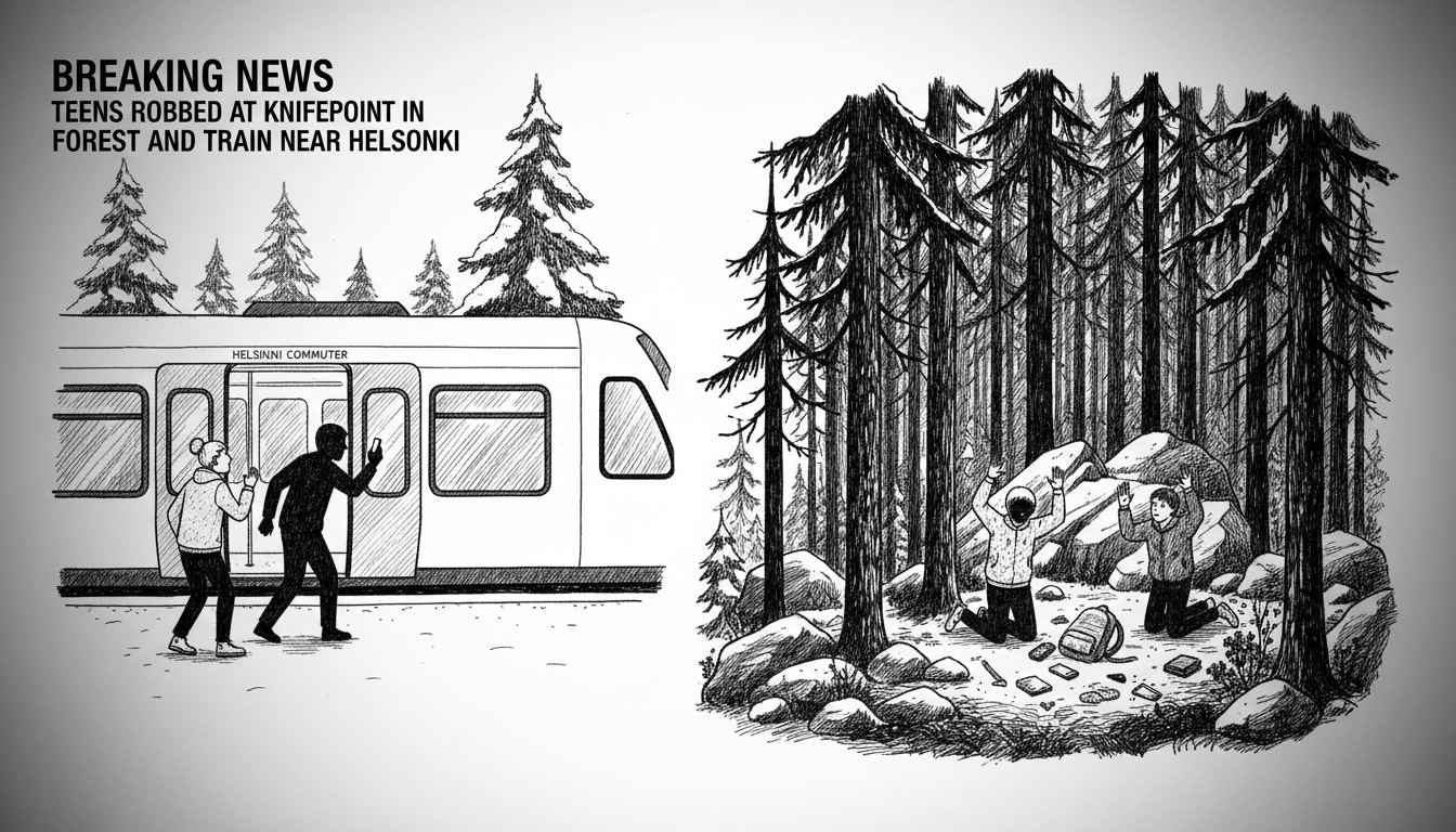 Teens Robbed at Knifepoint in Forest and Train Near Helsinki