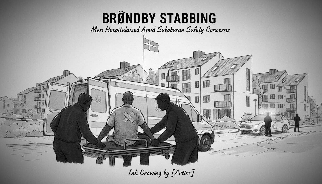 Man hospitalized after stabbing incident in Brøndby neighborhood