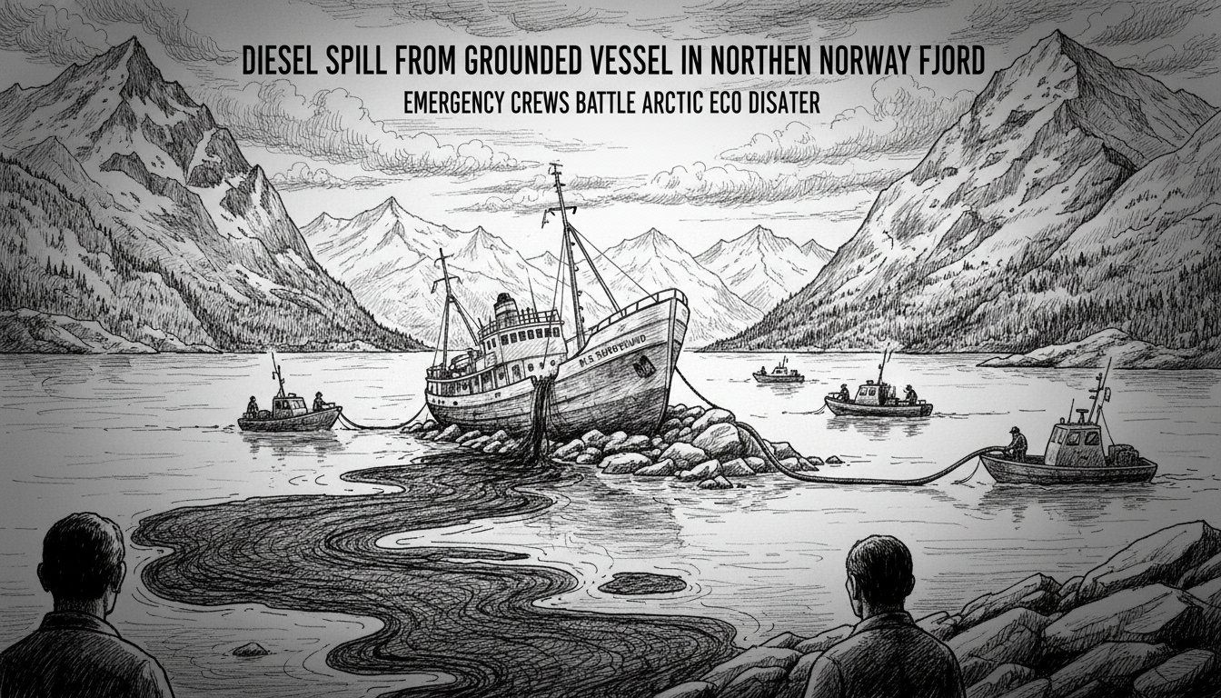 Diesel Spill From Grounded Vessel in Northern Norway Fjord