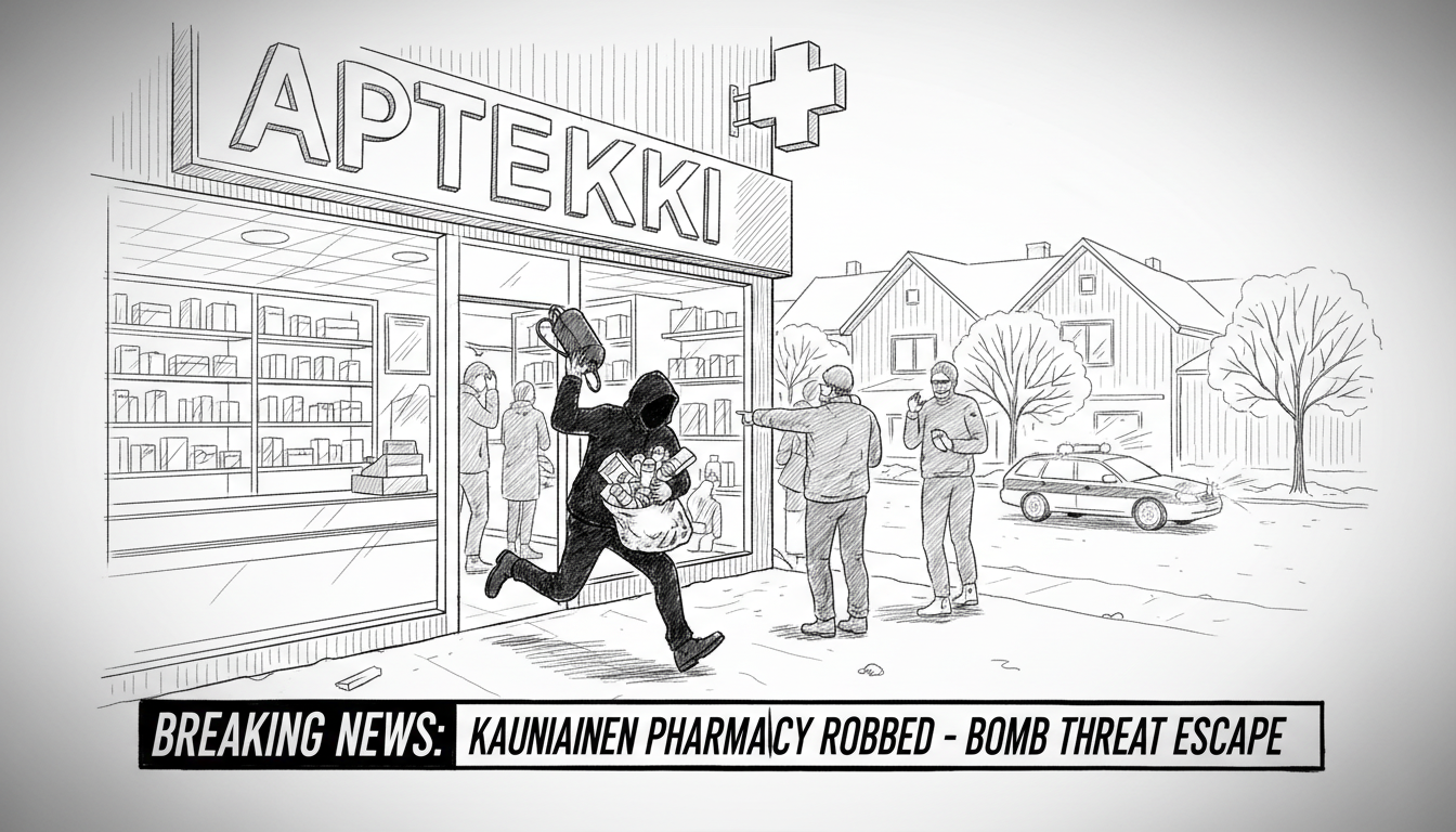 Pharmacy Robbed with Bomb Threat in Kauniainen