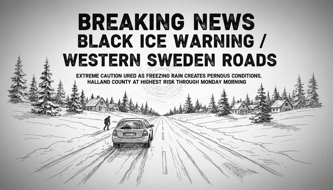 Black Ice Warning Issued for Western Sweden Roads