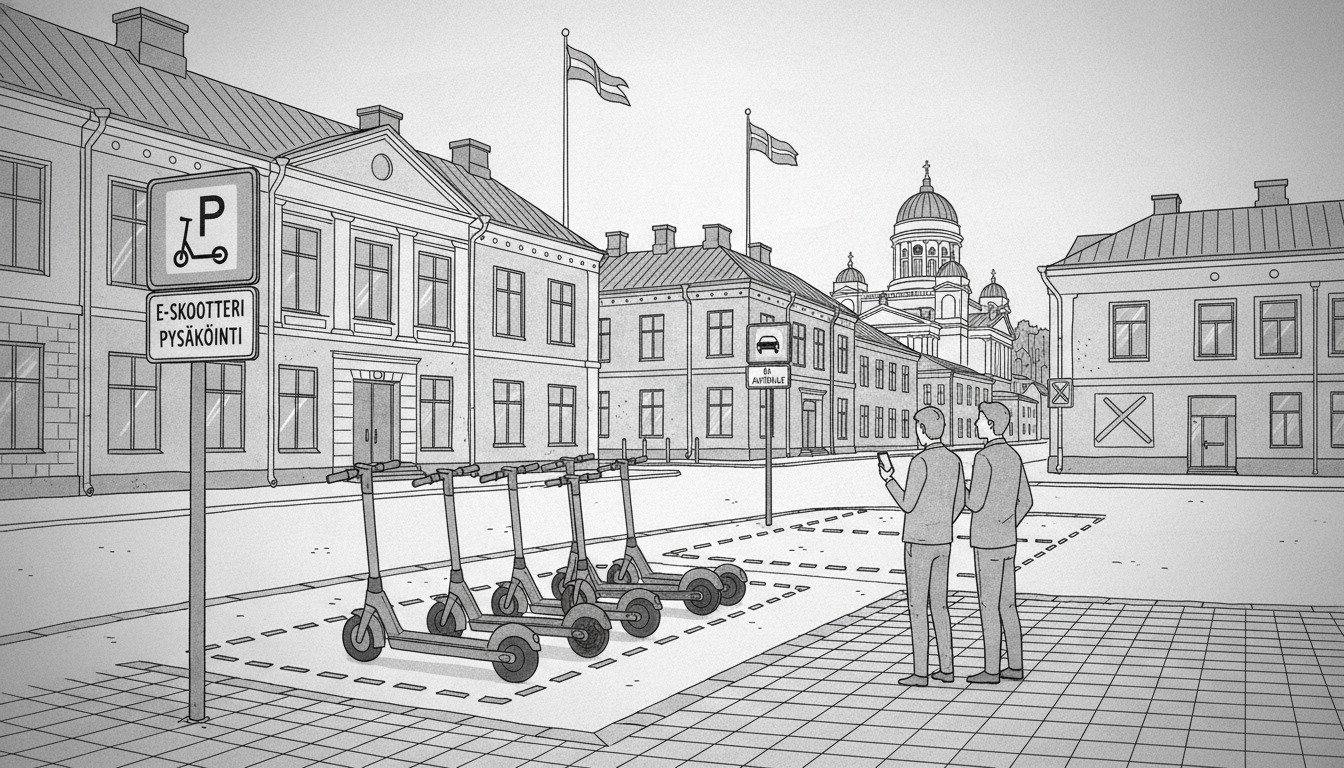Helsinki Implements New E-scooter Parking Zones in City Center