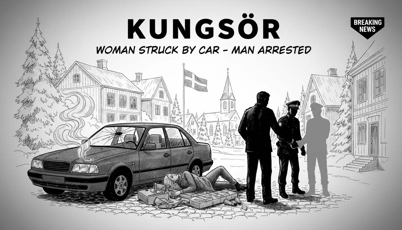 Woman Struck by Car in Kungsör - Man Arrested for Assault