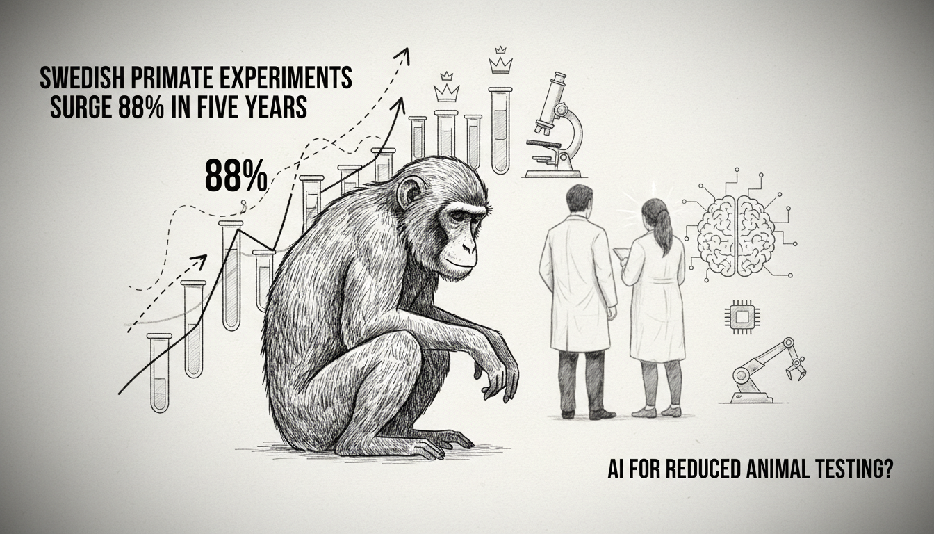 Swedish primate experiments surge 88% in five years