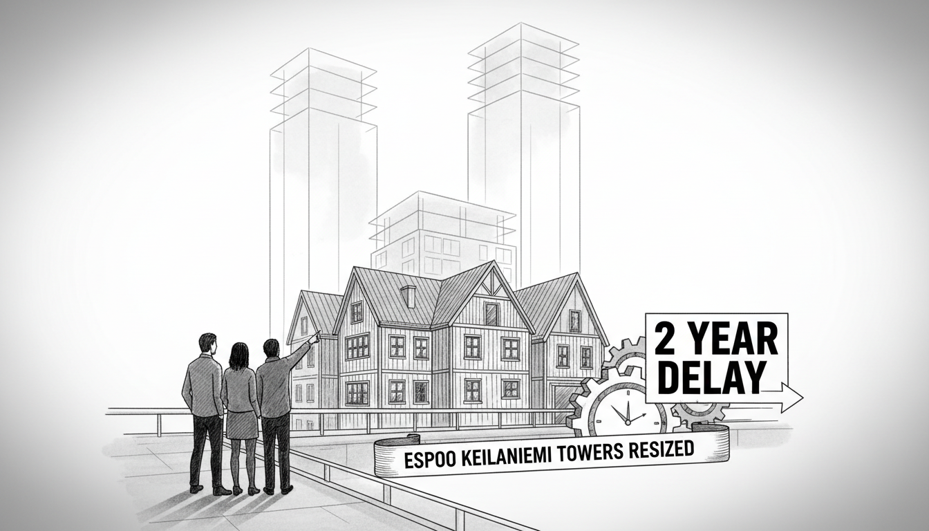 Planned Espoo Keilaniemi towers shrink to regular apartment buildings