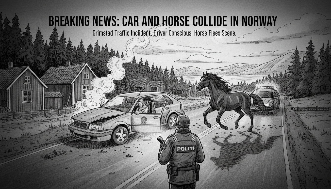 Car and Horse Collide in Norwegian Traffic Incident