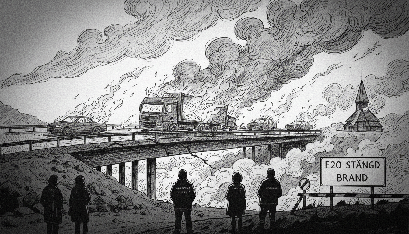 Sweden E20 Fire: Highway Shut Down for Hours