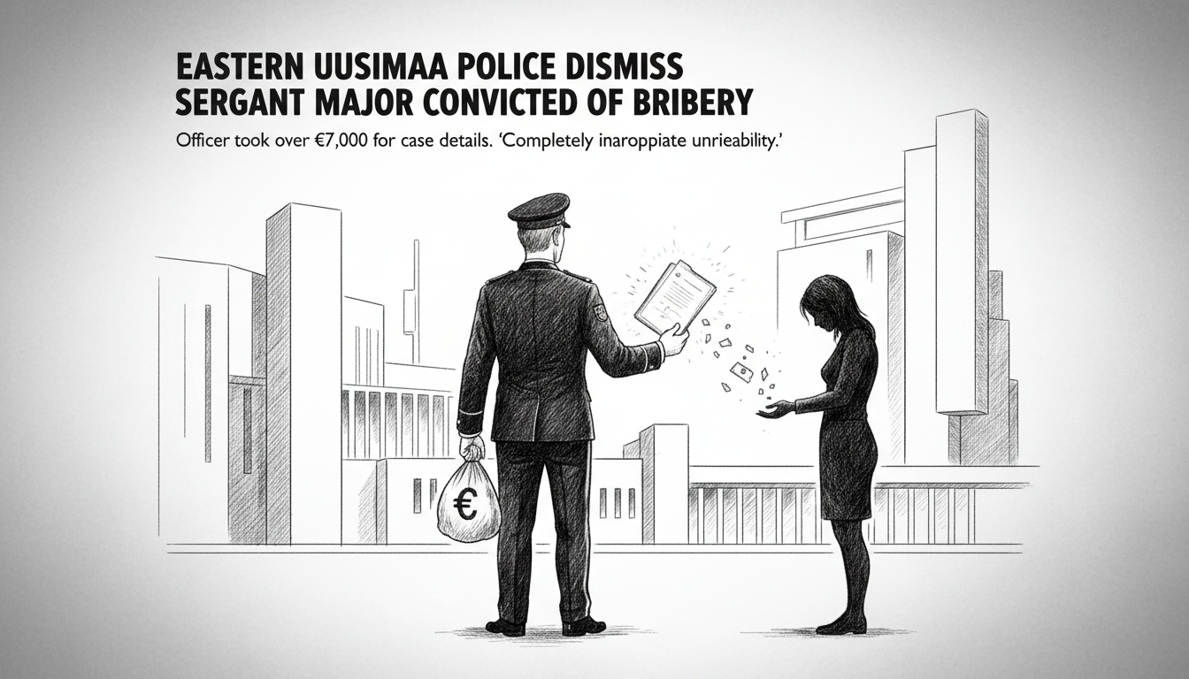 Eastern Uusimaa Police Dismiss Sergeant Major Convicted of Bribery