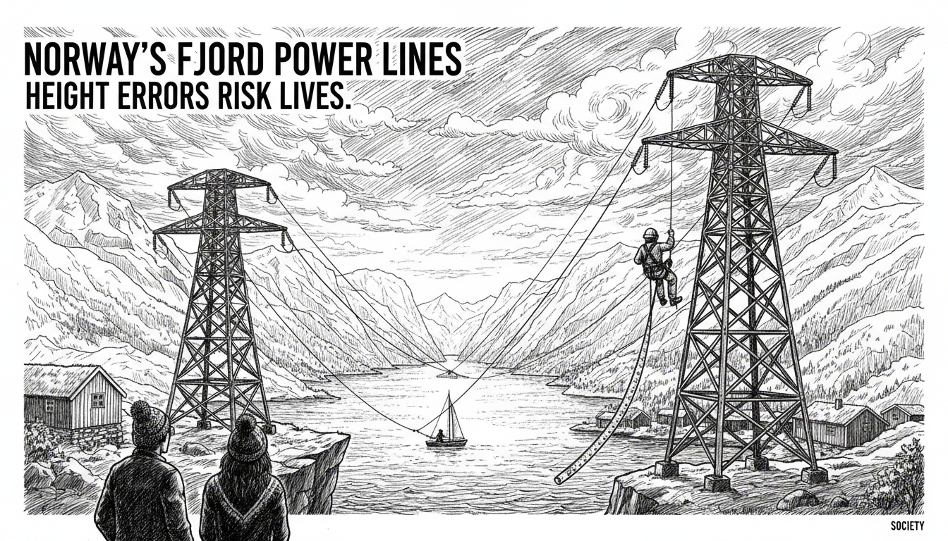 Norway's 9 Fjord Power Lines: Height Errors Risk Lives