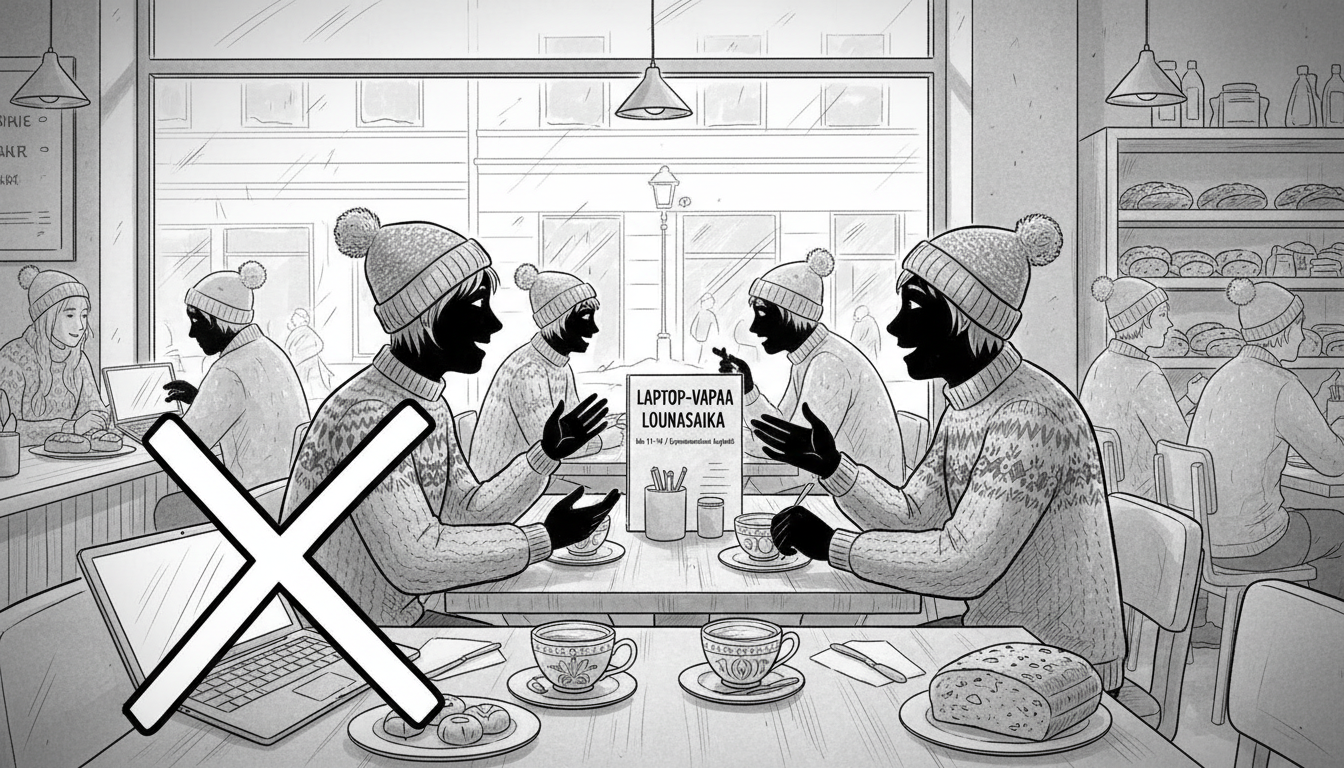 Helsinki Cafe Implements Laptop Ban During Peak Lunch Hours