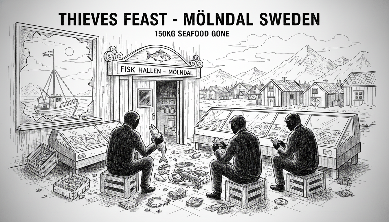 Thieves Break Into Swedish Fish Market and Feast on Seafood