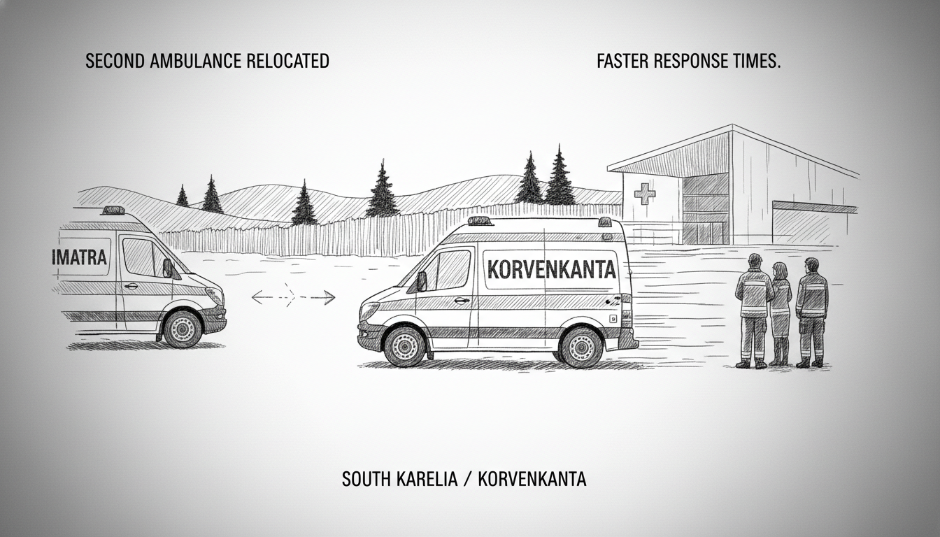 Second Imatra Ambulance Moves to Korvenkanta to Reduce Response Times