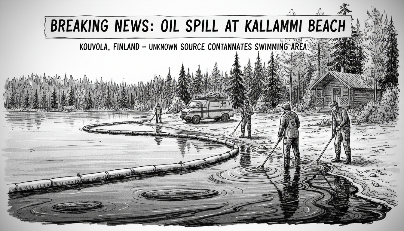 Oil Spill at Kalalampi Beach Swimming Area in Kouvola