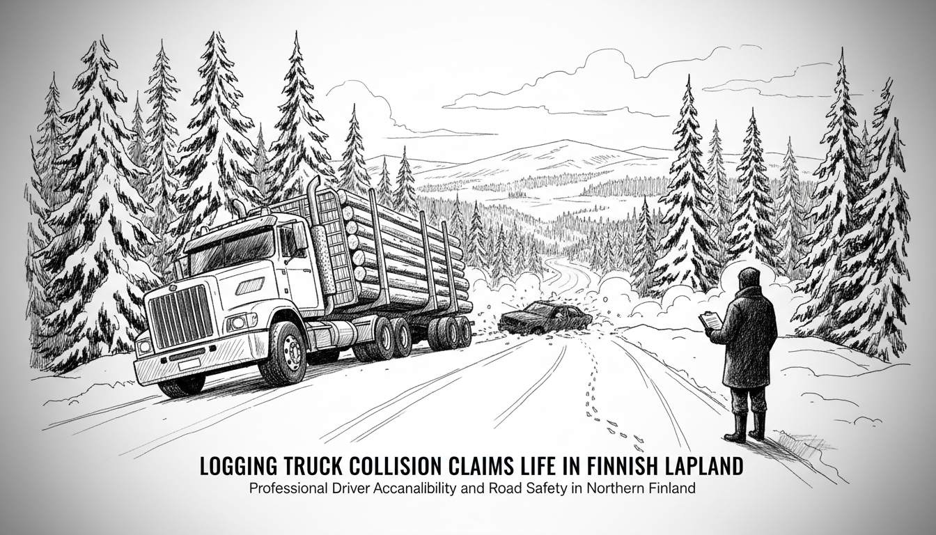 Logging Truck Collision Claims Life in Finnish Lapland