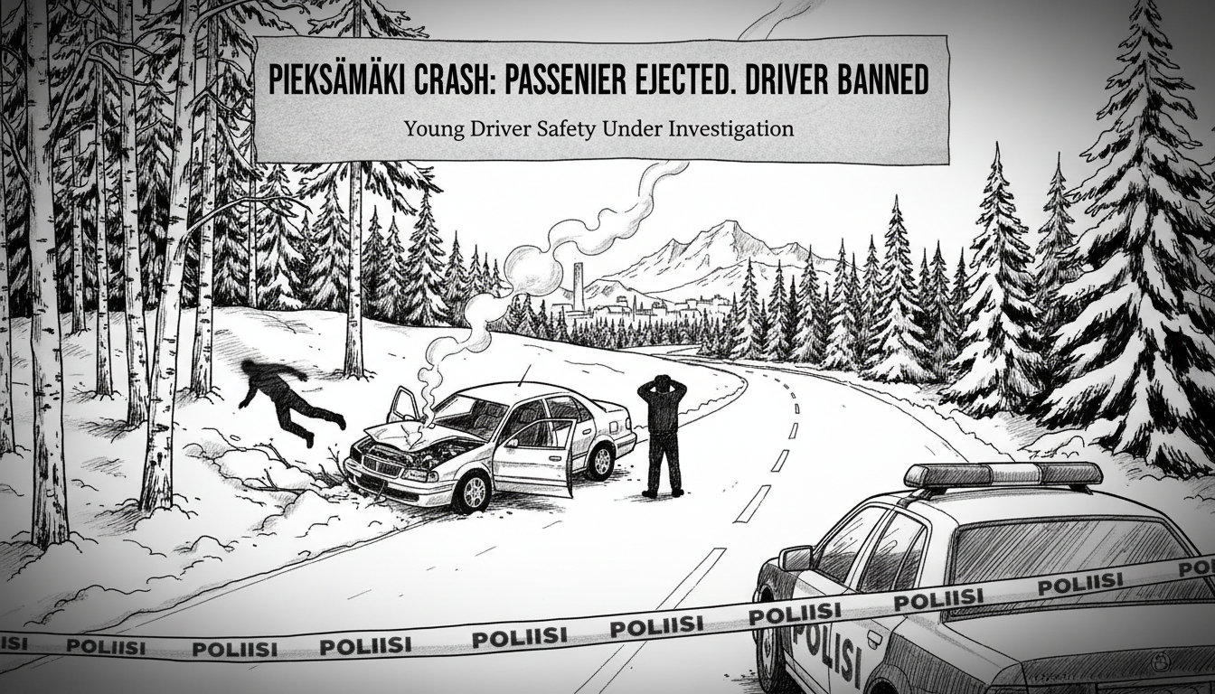 Passenger Ejected from Car After Driver Loses Control in Pieksämäki