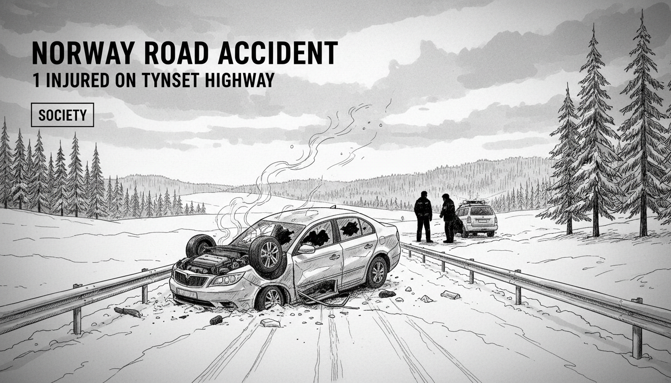 Norway Road Accident: 1 Injured on Tynset Highway