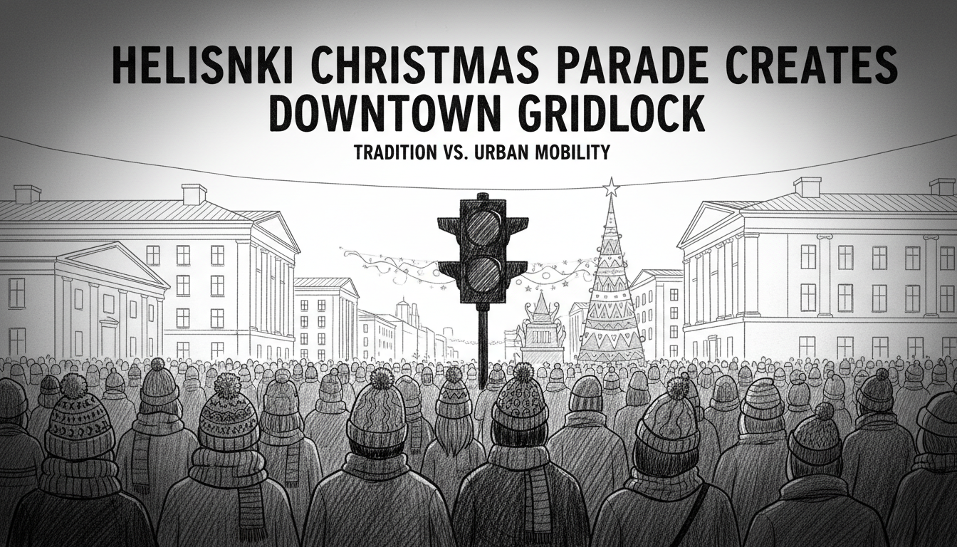 Helsinki Christmas Parade Creates Downtown Gridlock