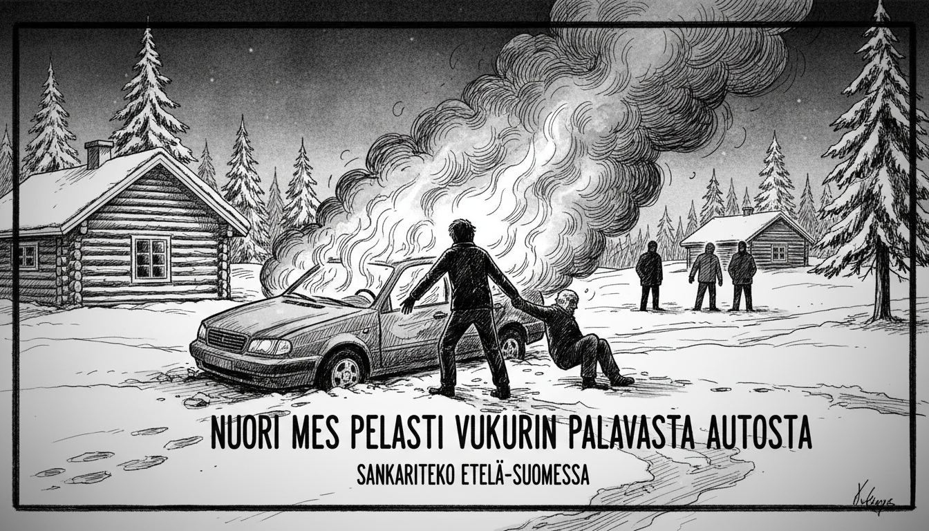 Young Man Saves Elderly Driver from Burning Car in Finland