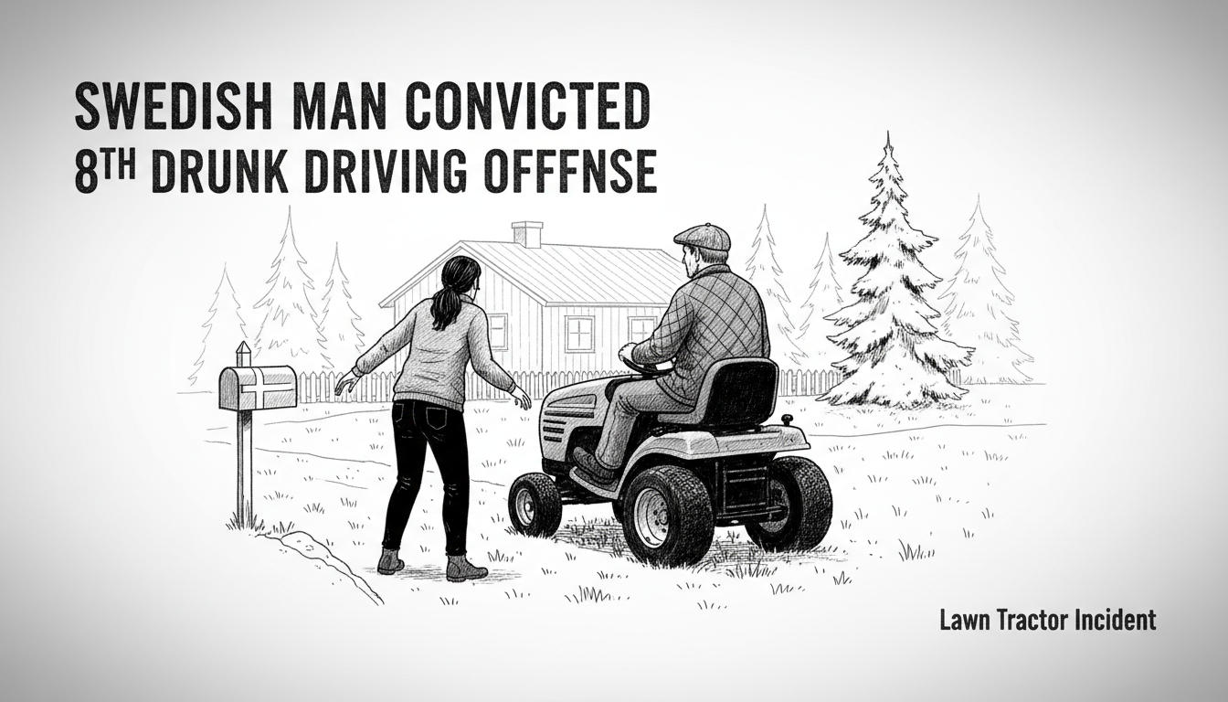Swedish Man Convicted for Eighth Drunk Driving Offense on Lawn Tractor