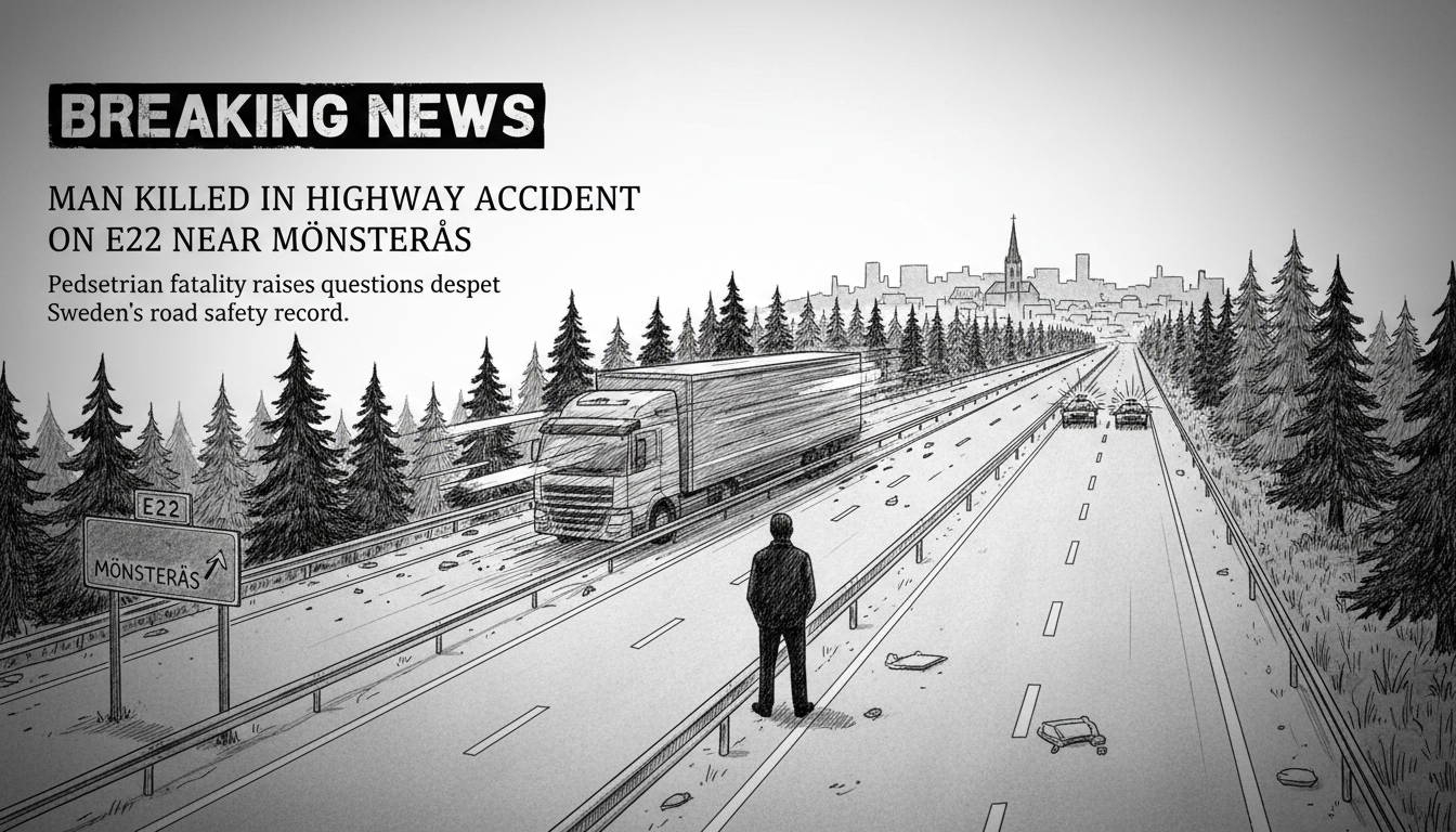 Man Killed in Highway Accident on E22 Near Mönsterås
