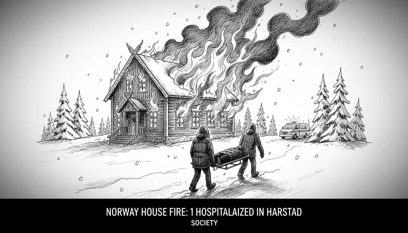 Norway House Fire: 1 Hospitalized in Harstad