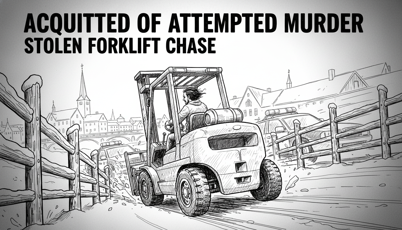 Man Acquitted of Attempted Murder After Stolen Forklift Chase