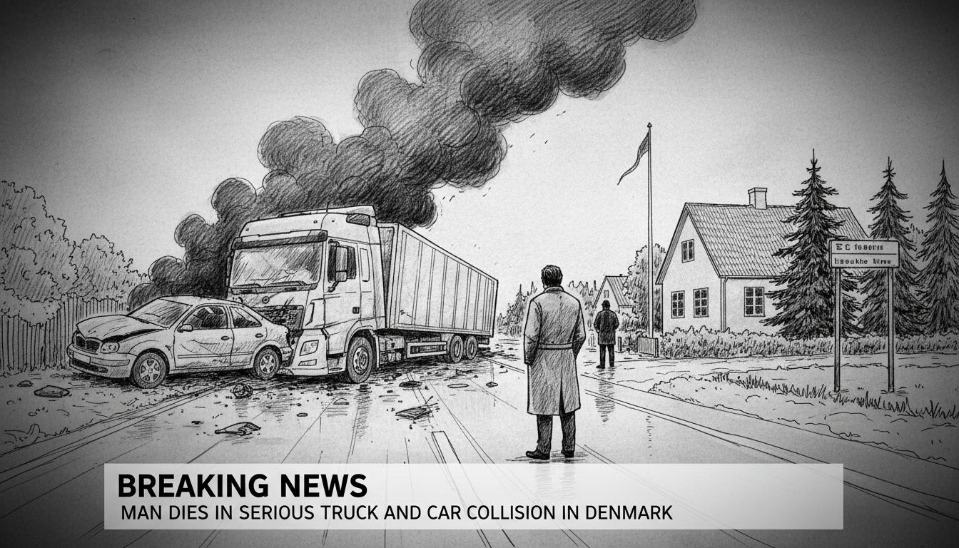 Man Dies in Serious Truck and Car Collision in Denmark