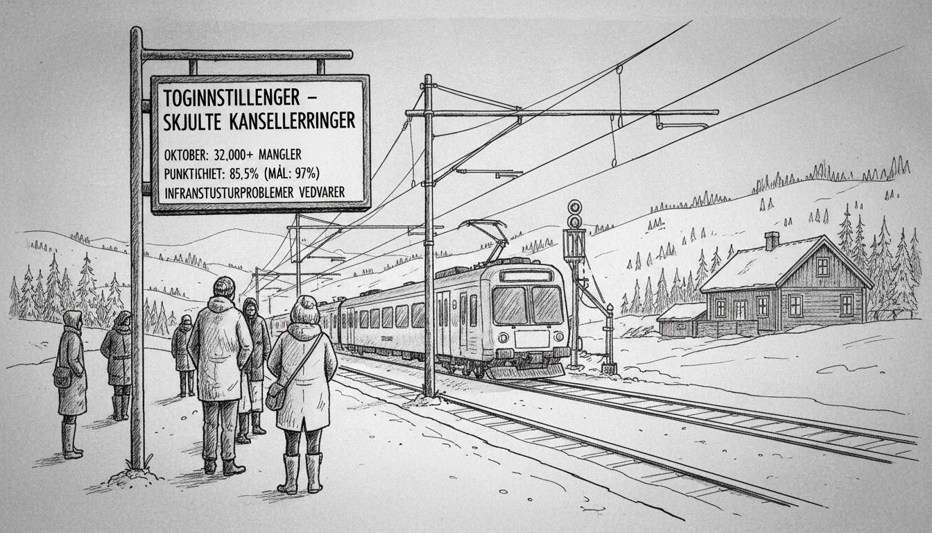 Over 32,000 Norwegian Train Cancellations Missing From Official Statistics