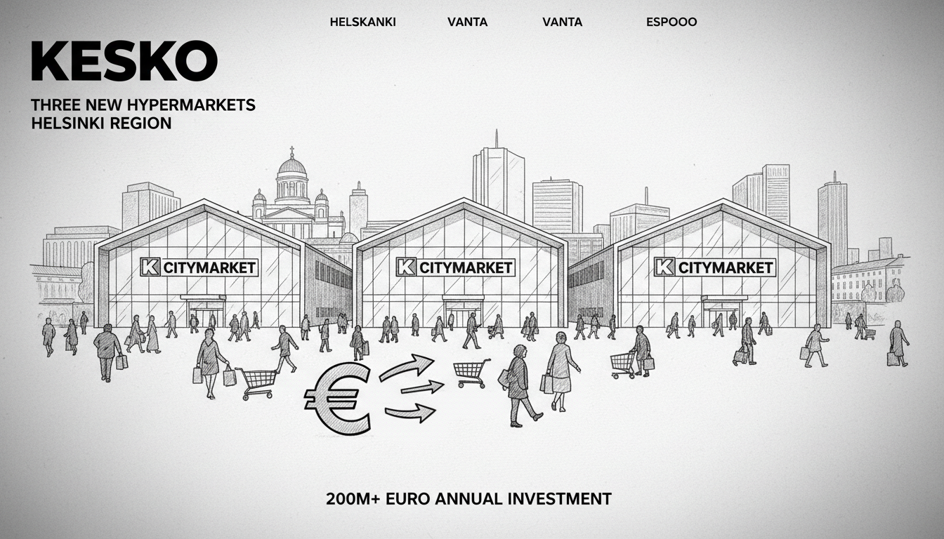 Kesko to Open Three New Citymarket Hypermarkets in Helsinki Region